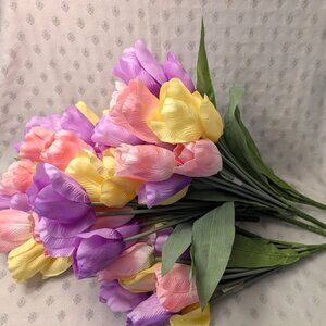 New! 7 Bundles of Fabric Tulips